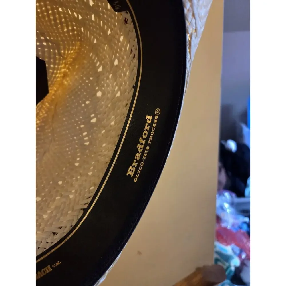 Bradford Stage Coach Cowboy Straw Hat 7 1/4 Made USA